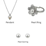 Love Pearl Pendant Necklace Gift Kit - with Ring & Earrings - Image 7